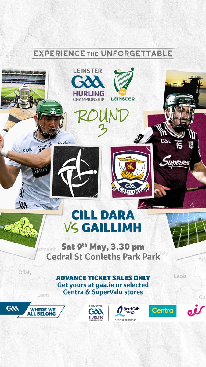 KildareGAA's tweet photo. This Saturday, Kildare face Galway in Round 3 of the Leinster Senior Hurling Championship.

A massive game for the Kildare Senior Hurlers, as they welcome the teibesmen to Cedral St. Conleth's Park.

⏰Time: 3.30pm
📅Date: Saturday 9th May
📍Venue: Cedral St. Conleth's Park

All support is welcome, arrive early, get behind the team and show your support for the Lilywhites! ⚪️

🎟️Tickets:
https://t.co/WEILCXTYeT