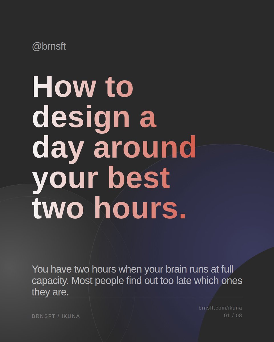 brnsft's tweet photo. Every icon on your desktop is costing you attention. Even when you're not looking at it.
Empty it. Use wallpaper as a focus signal. Auto-hide the dock. Full screen, one app.
Swipe through the four rules.
https://t.co/FqhJYKHy2s
#desktopsetup #macos #productivity #focusmode https://t.co/a1V7um6FTC