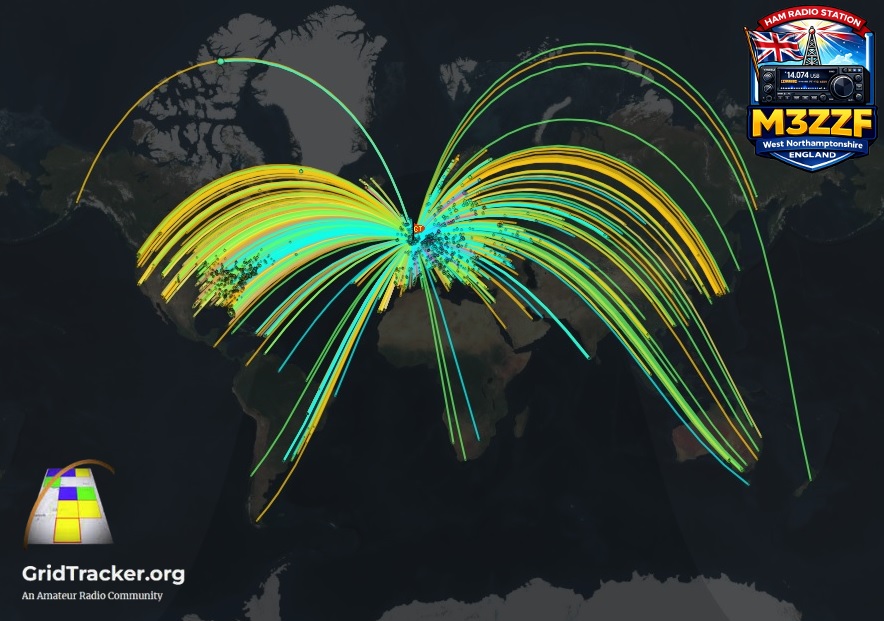 ukradiom3zzf's tweet photo. A great Evening on the radio last night (map1) 17 meter band using a Watson 17m Hamstick (map2) 30 meter band in green (map3) All bands using my Hustler 6BTV many contacts made ,30 meter band was on Fire.
#hamradio #hamr #propagation #ft8 #digitalmodes #gridtracker #hamradioops https://t.co/THltjRbMQw
