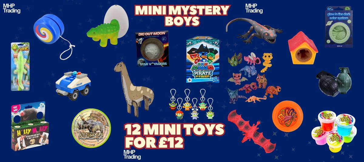 MHPTradingltd's tweet photo. Mini Mystery Boys

🚨 MINI MYSTERY BOYS 🚨

12 mini toys for just £12 👀🎁

From dinos 🦖 &amp; slime to fidgets &amp; collectables — every pack is a surprise! Perfect for gifts, party bags or a fun treat 🔥

Grab yours before they’re gone 🛒

#MiniMystery #FidgetToys #MysteryBox #ToyTok https://t.co/WanIYKYzWm