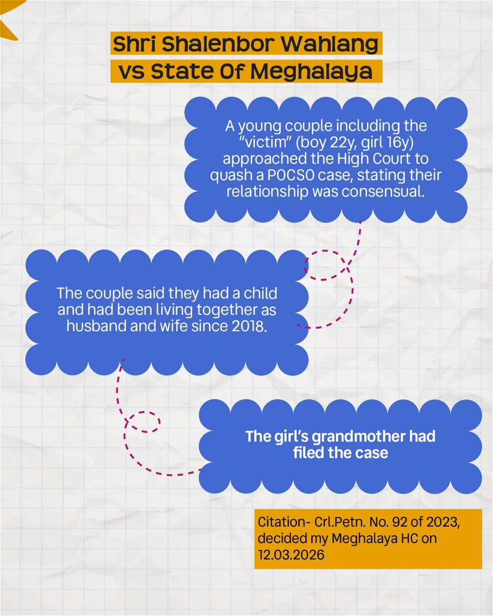 sazaxsupport's tweet photo. The Meghalaya High Court has said it clearly: when the relationship is consensual, the law cannot ignore lived reality. Let us know your thoughts below.

POCSO Act is a law meant to protect children from sexual abuse but there are aspects of it that causes unintended harm. https://t.co/i9V3zrkVjh