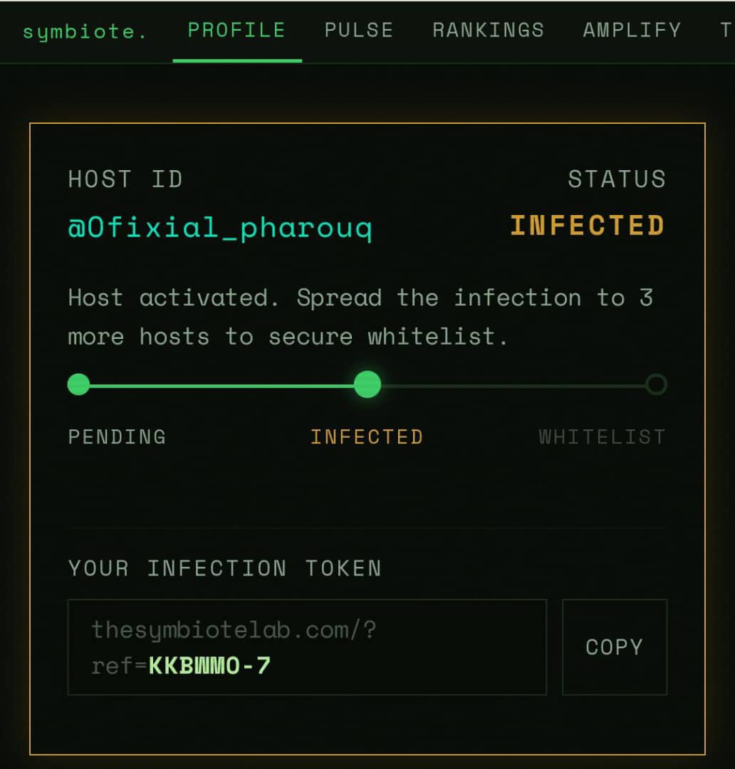 . <a href="/TheSymbioteLab/">symbiote.</a> got me infected so I'm getting you too as well.

Sign up here 🔗thesymbiotelab.com/?ref=KKBWMO-7