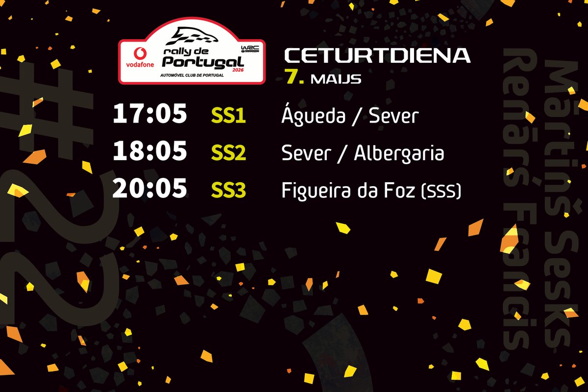 LVRally's tweet photo. Vakars izskatās būs aizņemts! #22SesksFrancis 
#WRC #MSport #Portugal https://t.co/jOJ9KCTP0y