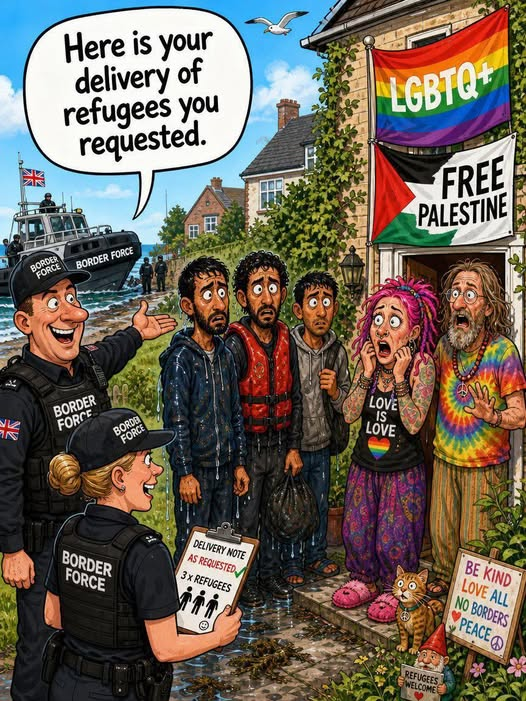 Now this would be a fantastic idea wouldn't it? I wonder just how many of the people that cry Refugees welcome here will take in these men??