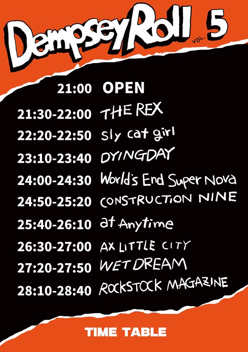 CONSTRUCTIONNI1's tweet photo. 6.26タイムテーブル公開
21時OPEN
お間違えないようお願いします

チケット予約🎫
HPまたはDMから受け付けてます

https://t.co/m3mr57BJyC https://t.co/ixrAj8oISM