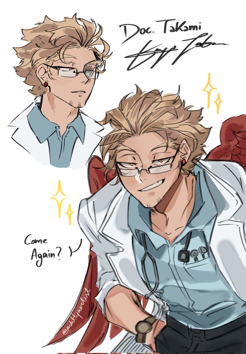 ashttyaertist's tweet photo. Doc Takami 🦅 

#Hawks #ホークス #mha #bnha #fanart #sketch #keigotakami #doctor https://t.co/q0BtQuD5a5