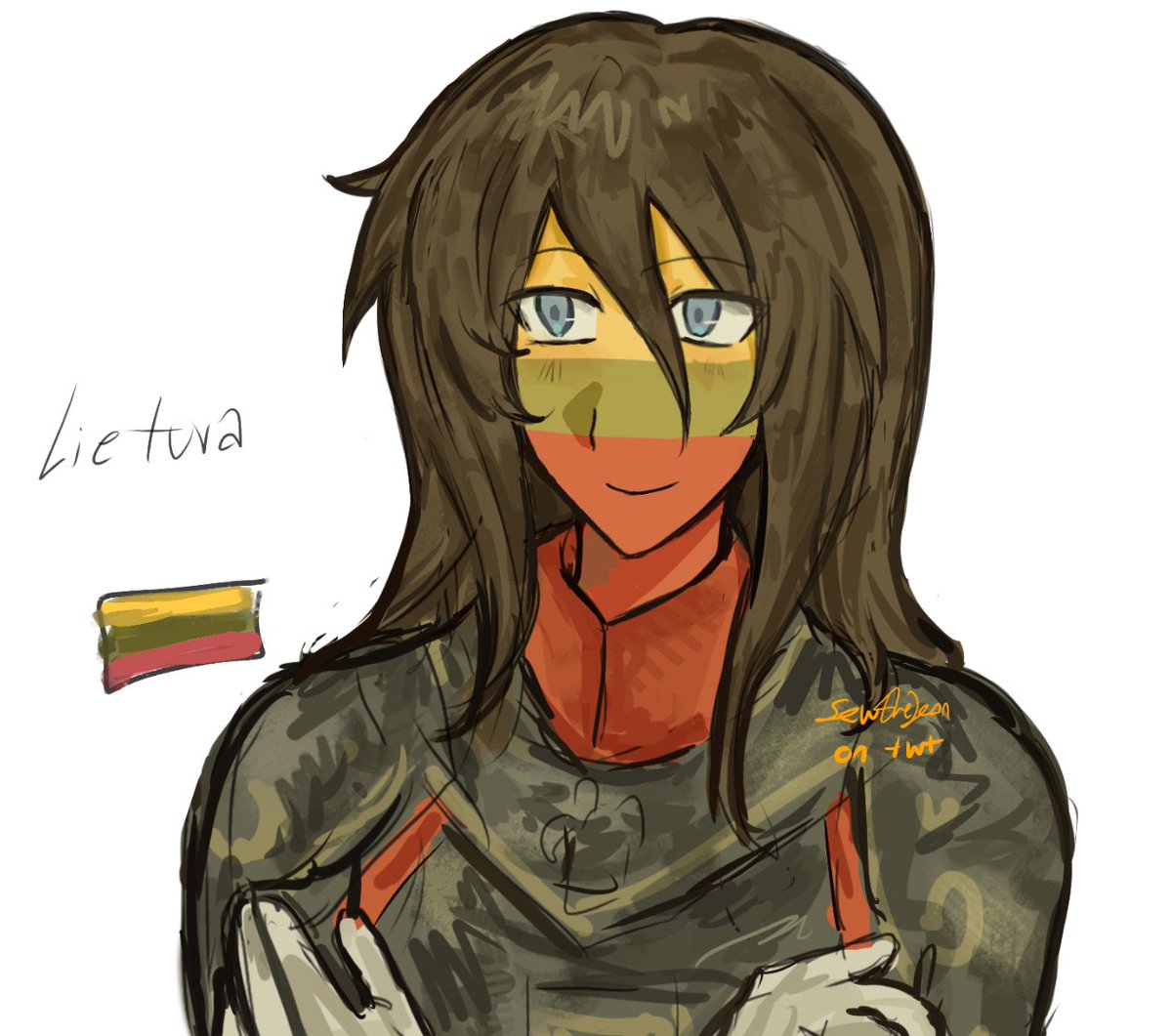 sewthejean's tweet photo. FatherLiet ๐ฑ๐น (First time posting art on twt hello Im scared) #countryhumans #countryhumanslithuania #fanart https://t.co/vBDsTA4RYv