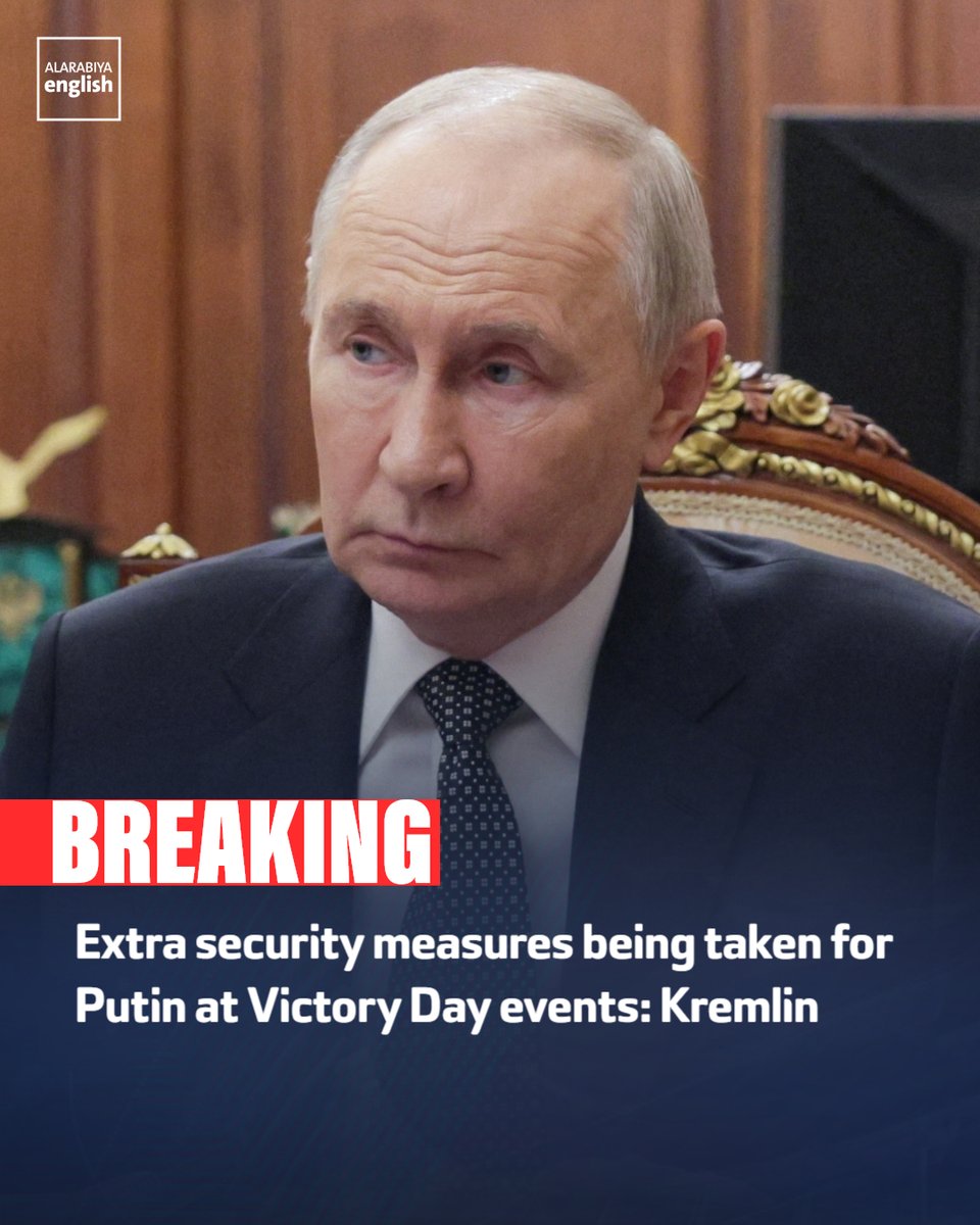 RT by @mikenov: The Kremlin says that extra security measures are being put in ⁠place for Russian President Vladimir Putin in case ⁠Ukraine attacked May 9 celebrations marking the anniversary ⁠of victory in World War Two.