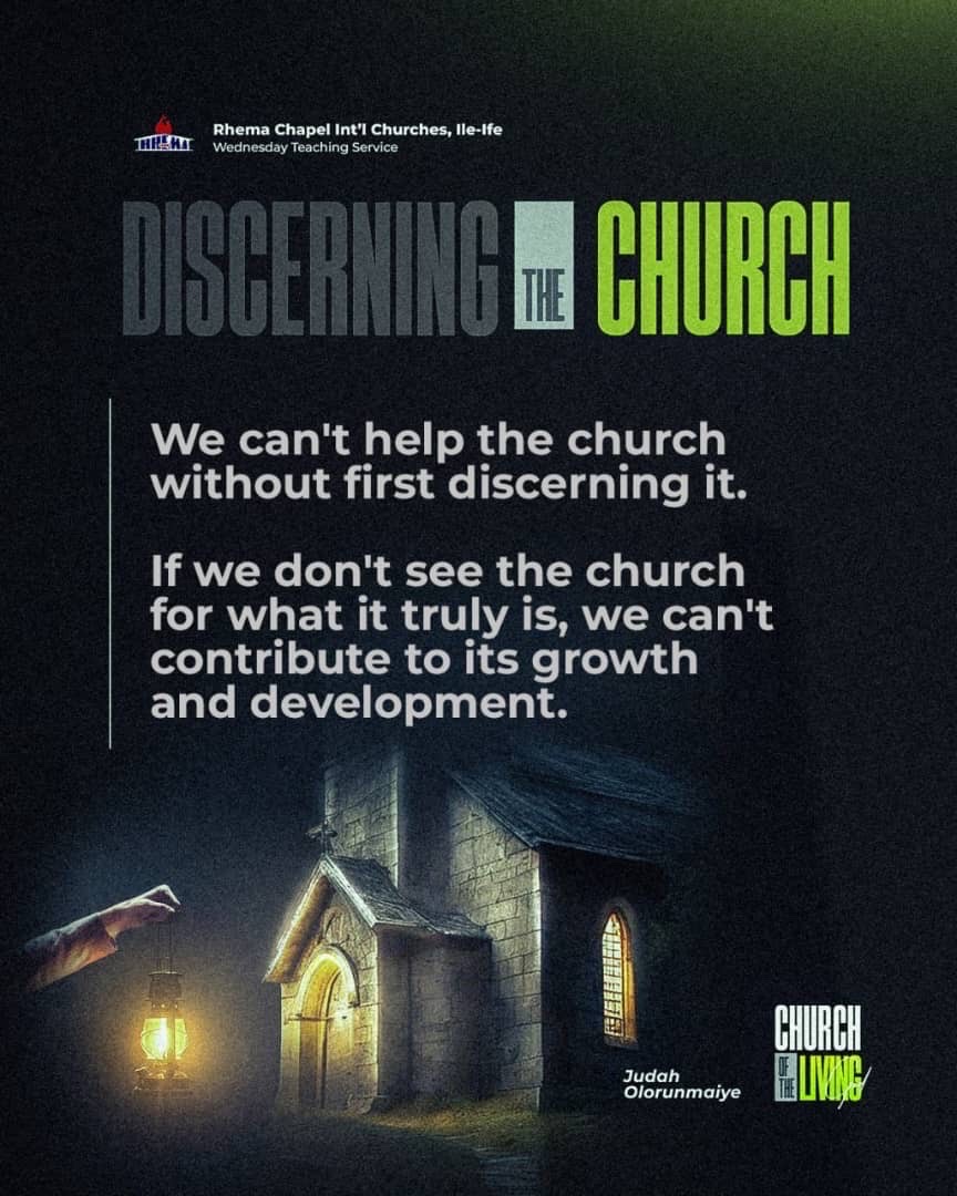 RhemaChapelxIfe's tweet photo. The Church is more than a building — it is the Body of Christ, the army of the Lord, and the expression of His will on the earth. Until we discern the Church rightly, we cannot build it effectively.

#RhemaIfe
#WednesdayTeachingService
#DiscerningTheChurch #ChurchOfTheLivingGod https://t.co/J124rn7toN