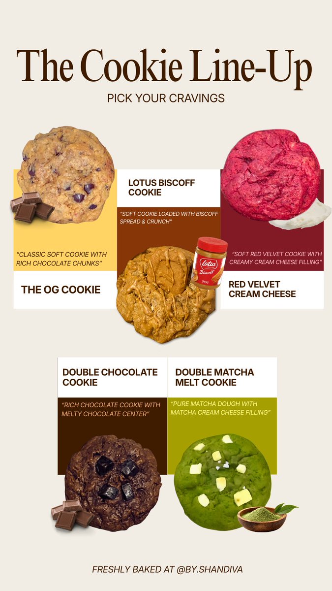 divanjwhh's tweet photo. hii cookies lovers!! 🍪🤎

looking for affordable soft cookies but still taste sooo good? 👀✨
our cookies got crispy edges, soft center, melty filling, and already got so many good reviews from customers 🫶🏻

📍Surabaya
order via DM or IG @ by.shandiva 💌
#zonauang #softcookies https://t.co/ImEihfGKDt