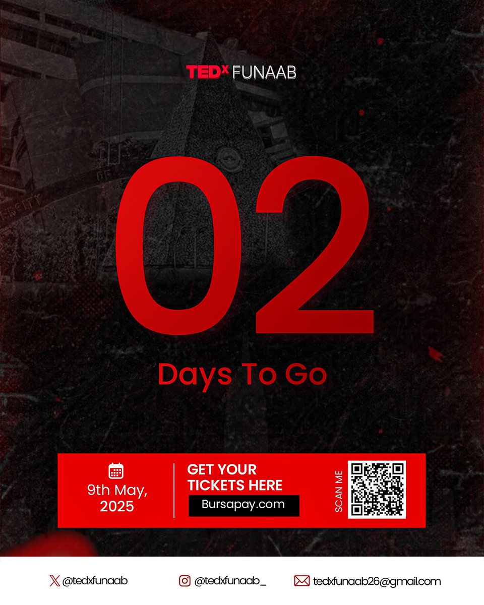 tedxfunab's tweet photo. The energy is different now.
The ideas are ready.
The stage is waiting.
In 2 days, TEDxFUNAAB comes alive ✨
You don't want to miss this moment
Click the link in the bio to be part of this.
#TEDxFUNAAB
#DARETODO https://t.co/3iNAJaLP1f