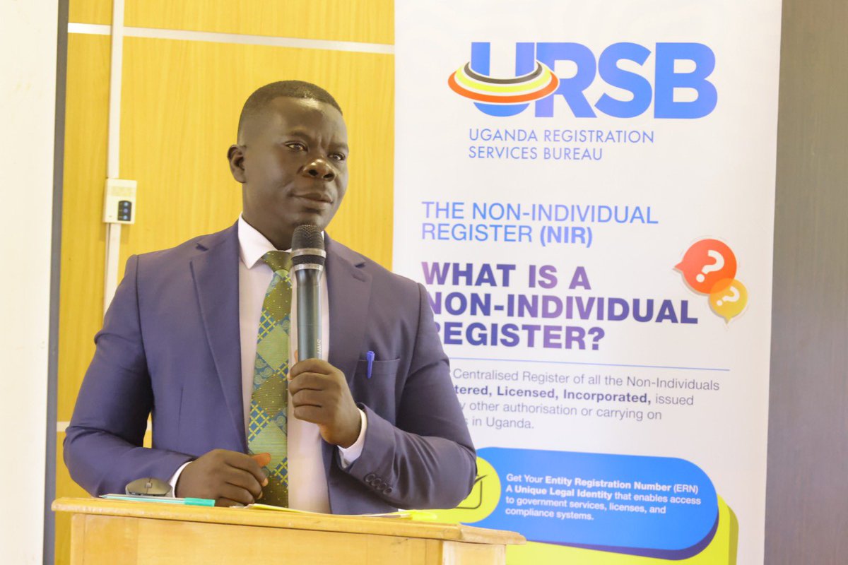 URSBHQ's tweet photo. "The Government of Uganda has mandated URSB to establish and maintain a central repository of information relating to all non-individual entities registered, incorporated or carrying on business in Uganda. This places URSB at the center of efforts to enhance transparency, coordination and access to reliable information" Mr. Komakech Salim, Resident City Commissioner, Jinja