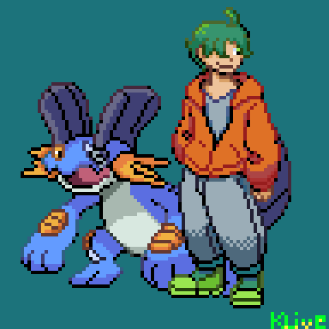 kliveshelly's tweet photo. imma share some of my sprite/pixel arts here, one at a time like this one-

#pixelart #pixelartwork #spriteart #spriteartwork #pokemon #swampert #fansprite #trainersprite https://t.co/8Vb6901DgS