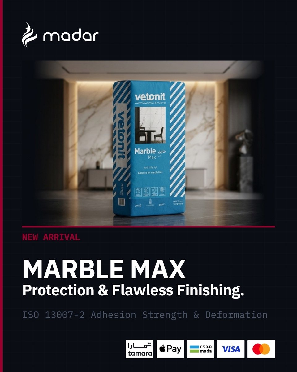 madarbuilds's tweet photo. Protect your premium marble from permanent stains with Saveto Marble Max. This high-performance pure white adhesive ensures maximum bond strength without discoloring your natural stone. 🏛️✨
🔗 Order here: https://t.co/pcuXZ58frh https://t.co/mQUtpKk2Uo