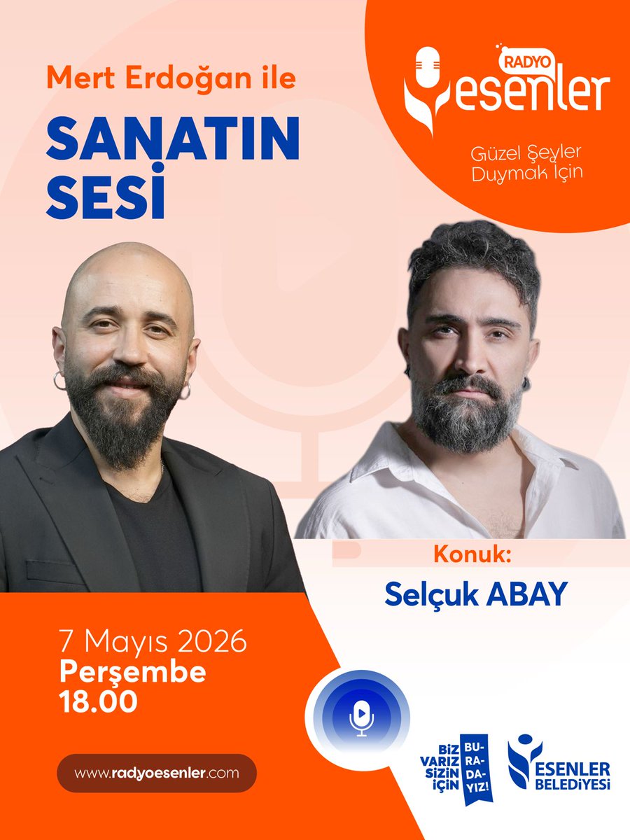 z7production's tweet photo. Selçuk Abay Bugün Saat 18:00 ' da Radyo Trafikte Mert Doğan ile " SANATIN SESİ " Programı Canlı Yayın Konuğu Olacak. 
@selcukabay @radyotrafik @saranholdingtr @esenlerbelediye @merterdoganinfo https://t.co/oBxcMVwxBX