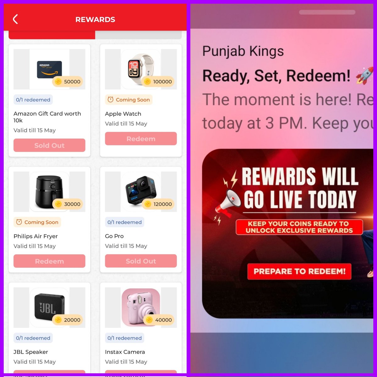ShriCreation83's tweet photo. Dear @PunjabKingsIPL, rewards section mein coins ki value bahut zyada hai. Ek normal fan ke liye 50k-100k coins collect karna namumkin hai,Request hai ki coins ki limit kam kare aur Amazon/Flipkart GV kam amount(₹100/₹500) Me laye taki zyada se zyada fans ko reward mil sake🙏 https://t.co/DOQ6dcFBo2