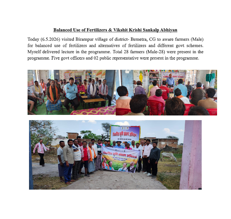 icarnibsm's tweet photo. VKSA &amp; Balanced Use of Fertilizers Programme conducted at Village  Birampur, District Bemetra on 06.05.2026. https://t.co/sIuljKeDE3