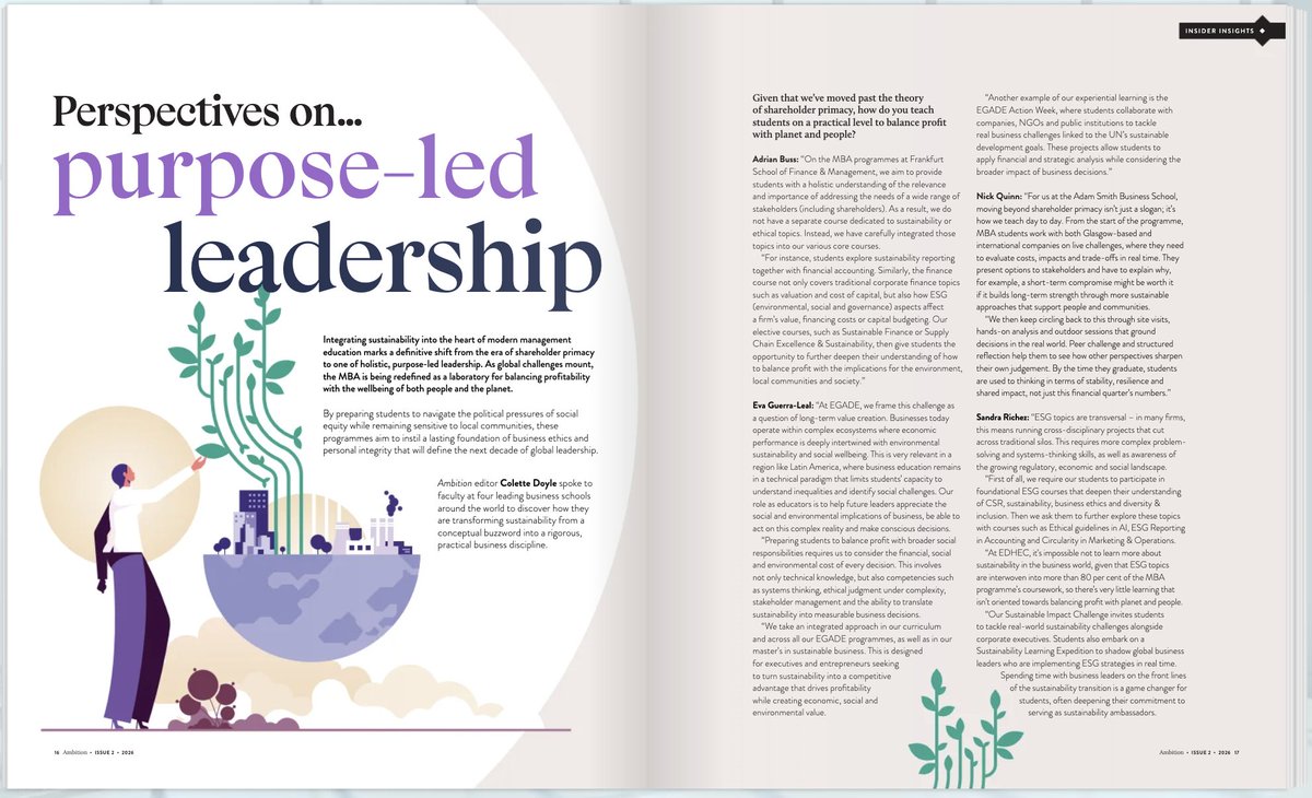 Assoc_of_MBAs's tweet photo. The MBA is shifting from shareholder primacy to purpose-led leadership, balancing profit with the wellbeing of people and the planet. Discover how top business schools are turning #sustainability from a buzzword into practical action.

Read more: https://t.co/8N3BSHMYRl https://t.co/T0HWPlRjHb