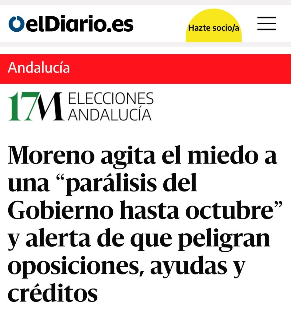 Ningún andaluz merece un presidente que les chantajee a cambio del voto. El voto es libre. Animo a los andaluces y andaluzas a votar sin miedo, con ilusión y esperanza para que las cosas cambien y mandemos a la derecha a su casa.

eldiario.es/andalucia/more…