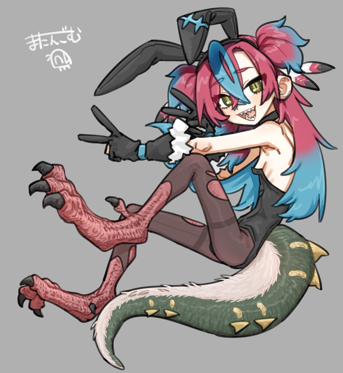 恐竜少女テラノちゃん RT @hakua_dira: 【🦖🦴Special illustration🦴🦖】 恐竜バニー原人
