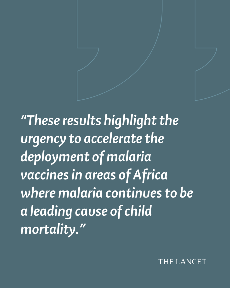 TheLancet's tweet photo. The RTS,S/AS01E malaria vaccine has reduced child deaths by 13% in Africa, according to a new World Health Organization (@WHO) study published in The Lancet.

Explore the research 👉 https://t.co/YYoaIUvezE https://t.co/EdB1PwOmNi