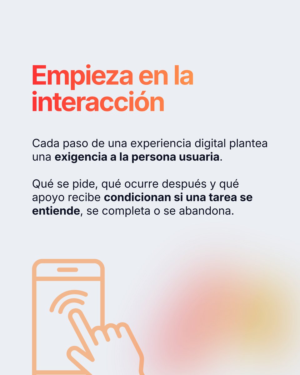 GammaUX's tweet photo. La #accesibilidad no es una capa final de revisión. Es #diseñar pensando en los usuarios: en cómo entienden, navegan, deciden y completan una tarea sin fricción.

A veces se asocia solo a discapacidad, pero es hablar de empatía, claridad y diseño centrado en las #personas. https://t.co/5v2OamRQOV