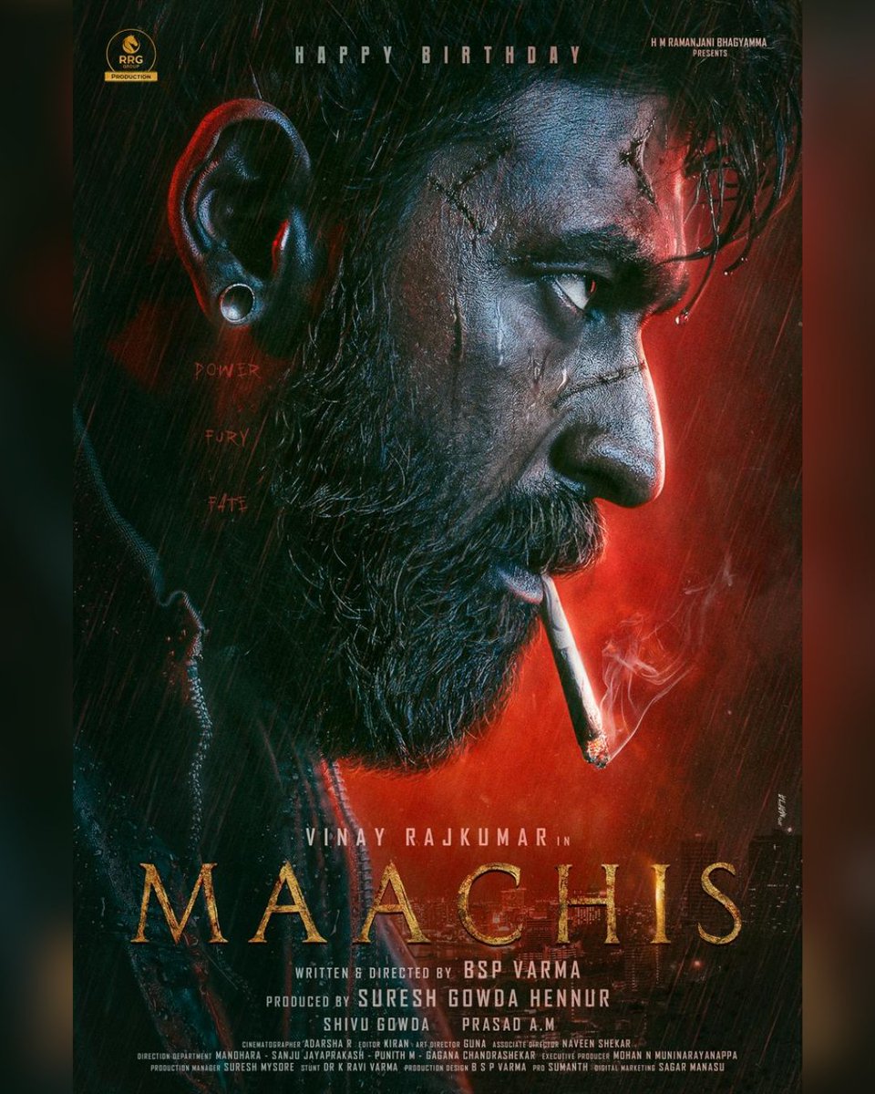 iRaghanna's tweet photo. “A man with nothing left to lose… is the most dangerous force alive.
In the shadows, power is forged. In rage, fury is born. And when fate is written in blood… there’s no turning back.

#maachis #vinayrajkumar #BSPVarma #Sureshgowdahennur #RRGproduction https://t.co/PL6dH22qq5