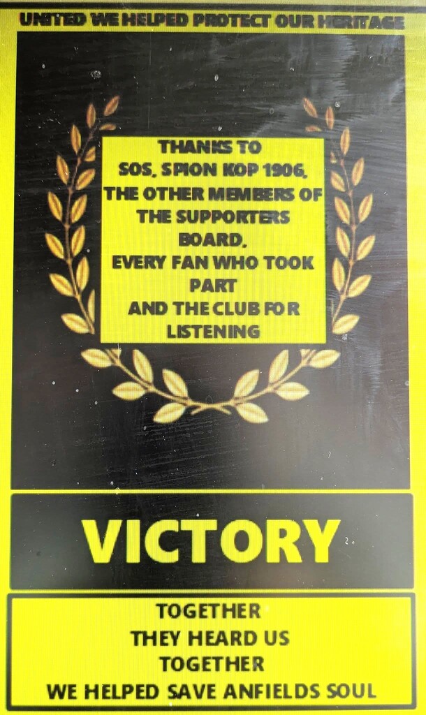 trayolfc's tweet photo. @spiritofshankly Unity is strength indeed
Well done to the main players
A crude thank you take on the yellow cards which showed such massive unity
Still sad it's our biggest victory this year as fans but let's get the flags back Roar us into the CL&amp; give Mo&amp;Robbo the goodbye&amp; thanks they deserve https://t.co/rW0XYjq66T