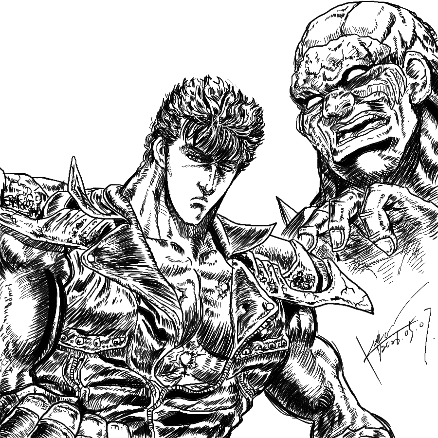 KEYGON5's tweet photo. ジャンプコミックス3巻表紙カバー
最終章付近の絵柄で描いたので、デビルリバースではなくボルゲにしましたｗ https://t.co/FiJ9ohdTZD