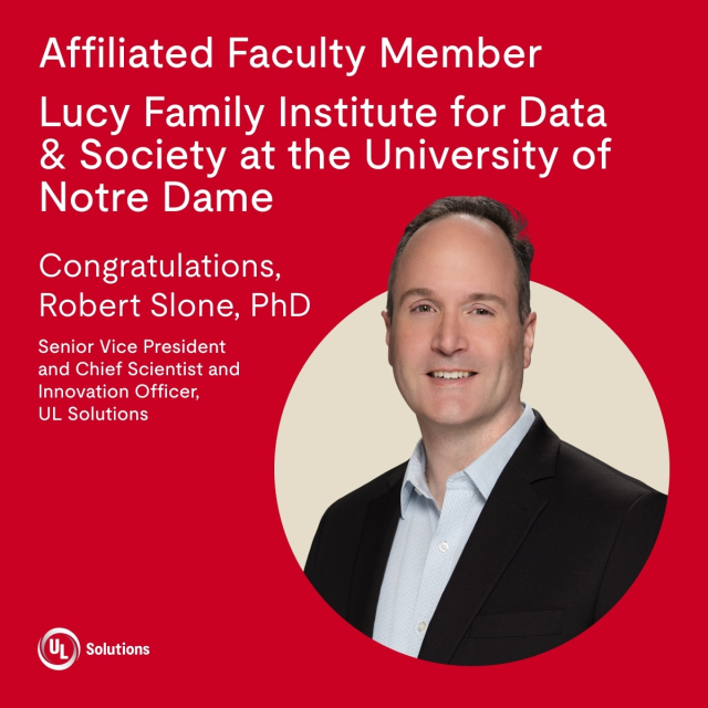 FunSafetyGuru's tweet photo. Congratulations to Dr. Robert Slone, chief scientist at @UL_Solutions, on joining Notre Dame’s Lucy Family Institute for Data &amp; Society as affiliated faculty, supporting responsible and safe R.I.S.E. AI. More info: https://t.co/QQovoutc55 https://t.co/NER1lJLRau