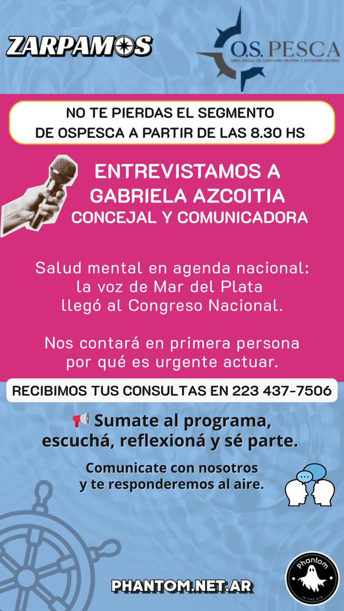 OsPesca's tweet photo. 🔹 ¿Qué está pasando hoy con la salud mental en Mar del Plata?

👉 Una charla clave para entender un tema que nos atraviesa a todos.

📲 Escuchá la entrevista completa y sacá tus propias conclusiones.

🎥 YouTube: https://t.co/BR2QhikSuD
🎥Twitch: https://t.co/tcUGUbfDj9 https://t.co/OuqM521oQk