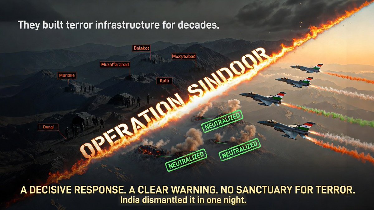 AshrafK__'s tweet photo. Safe havens have long fueled instability in the region. Operation Sindoor disrupts these networks and sends a clear signal that India will actively counter such threats. Deterrence is being restored. #OpSindoorContinues https://t.co/vSg2LROVYB