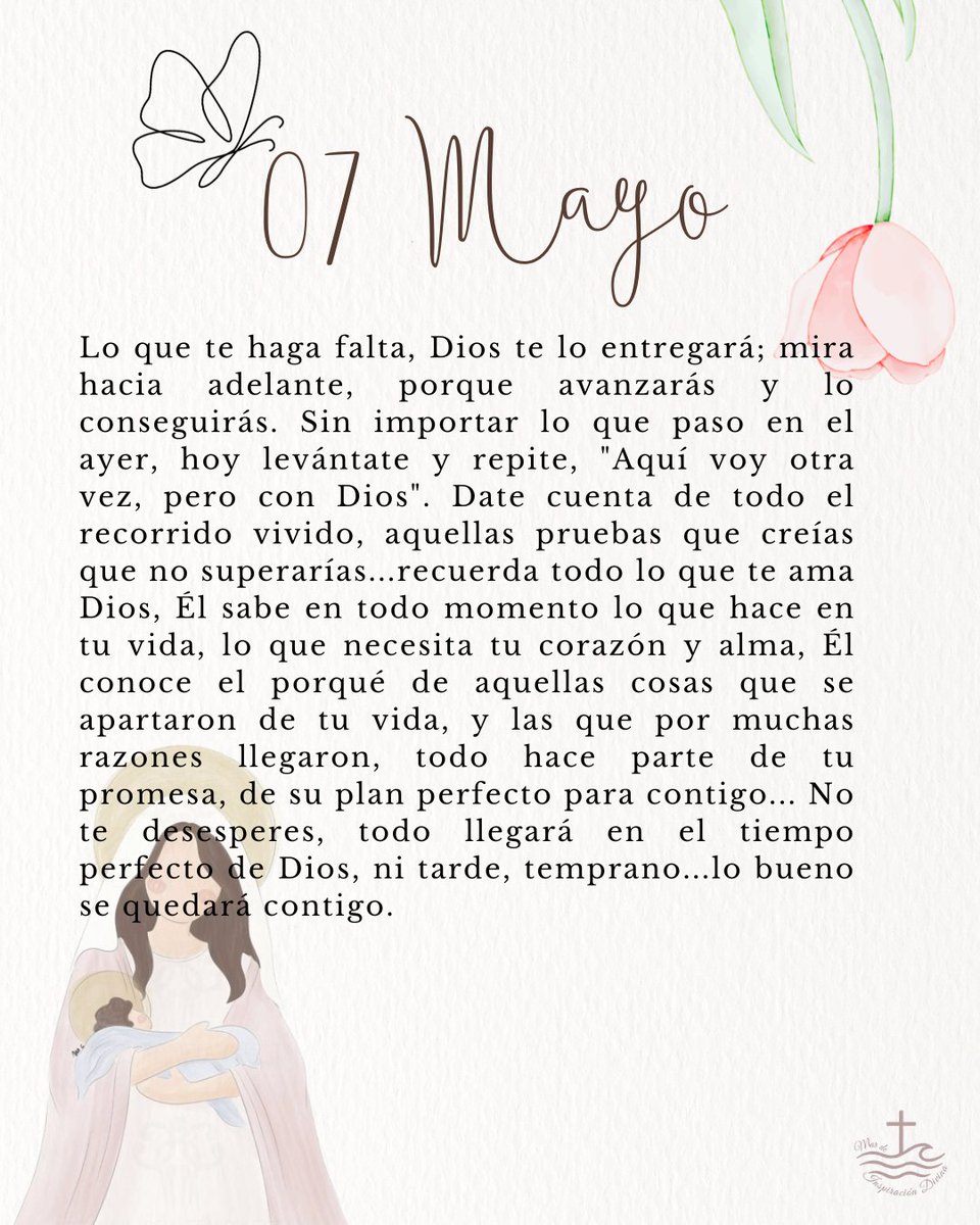 Cuando el tiempo de Dios llega, todo encuentra su lugar, el corazón descansa y las promesas comienzan a florecer. 🙏🏻🤍✝️
