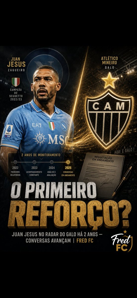 🚨 ATENÇÃO: ATLÉTICO MONITORA JUAN JESUS HÁ DOIS ANOS!

Como noticiado primeiramente por <a href="/Igortep/">Igor Assunção</a>, o Galo mantém interesse no zagueiro do Napoli. As conversas estão acontecendo e se negocia um contrato de 2 anos com possibilidade de renovação por mais um mediante metas.

Juan