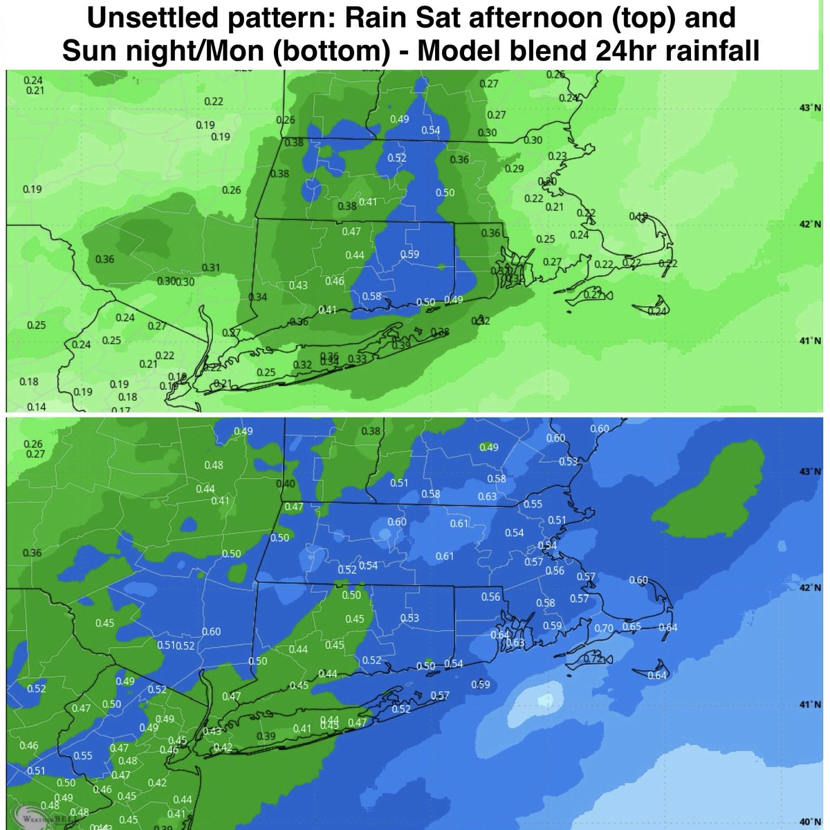 Saturday:🌥️🌧️ Mostly cloudy with a few early breaks of sun…rain ...