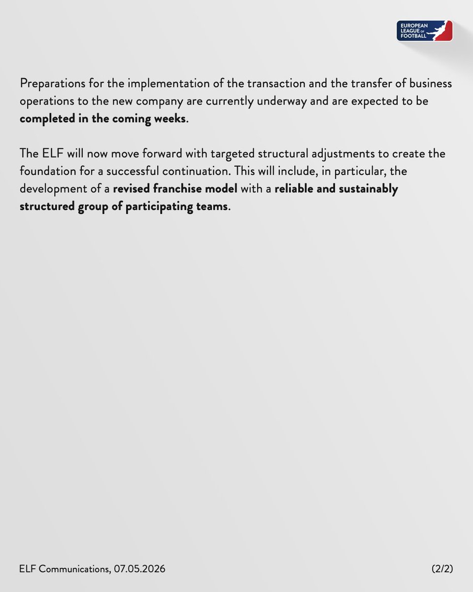 European League of Football tweet media