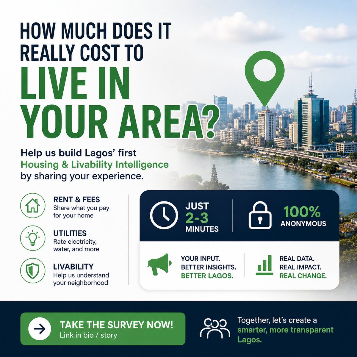 Kanyin_code14's tweet photo. https://t.co/Bpil4p8oyq 
We’re collecting anonymous data on housing costs and living conditions across Lagos to build a more transparent and data-driven view of different areas.
What does it really costs to live in different parts of Lagos (rent, light, water, etc)? Please fill. https://t.co/cj6Y2icakZ