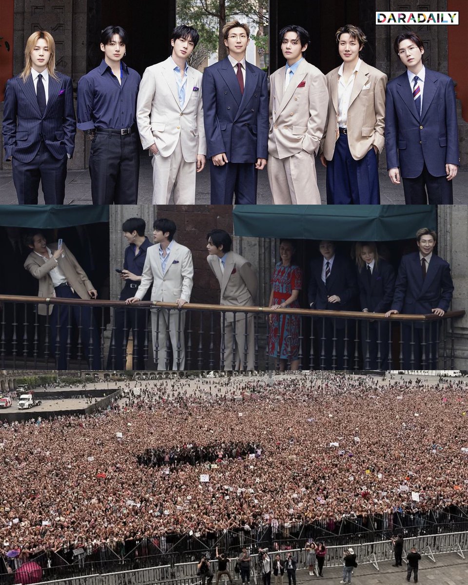 ยอมใจในความทรงพลังของ BTS จริงๆ ที่เม็กซิโกเป็นภาพประวัติศาสตร์สุดๆ คนไปรอเจอกว่า 50,000 คน จนผู้นำประเทศเปิดระเบียงทำเนียบให้ทักทายแฟนคลับก่อนแสดงคอนเสิร์ต 💜🔥

Cr. BTS / RM

#방탄소년단 #BTS #BTSatTheNationalPalace #KPOP #daradaily #ดาราเดลี่
