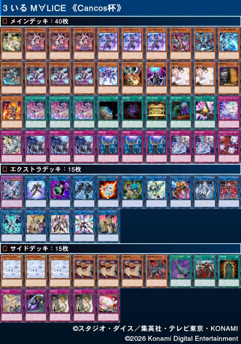 遊戯王 日本選手権 使用デッキ:マリス 1.キラーチューン 🎲X後OO 2