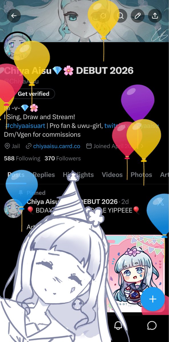ChiyaAisu's tweet photo. Balloon day 
Yippee https://t.co/GA0plje8jR