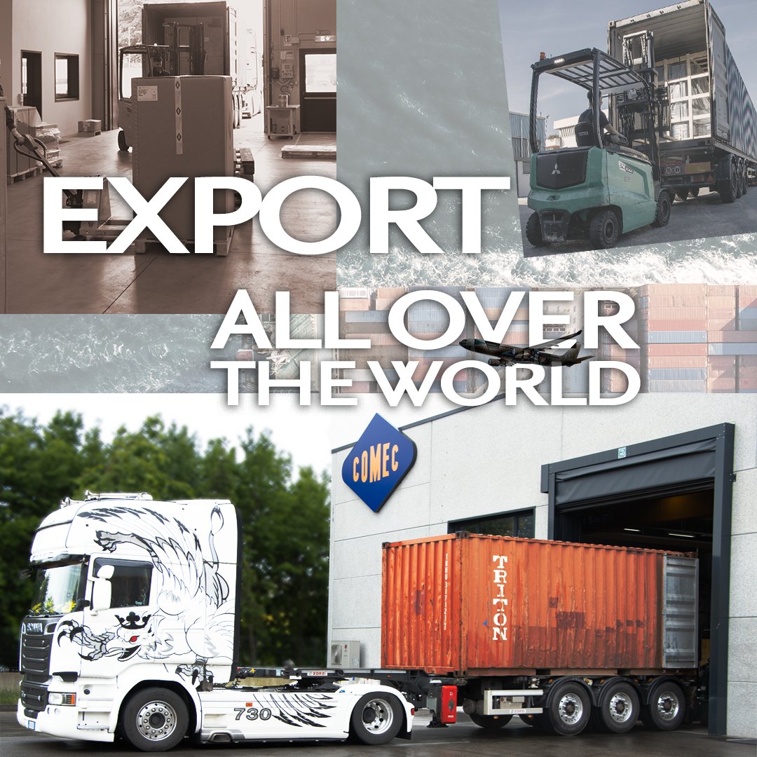 COMECsrl's tweet photo. We don't just build machinery; we bridge distances.From our headquarters straight to your doorstep—wherever that may be. 📷
Land, Sea, or Air? We choose "𝗔𝗹𝗹 𝗼𝗳 𝘁𝗵𝗲 𝗮𝗯𝗼𝘃𝗲." 
Our logistics department works to find the best routes for your equipment. https://t.co/WseyvJ5nCq