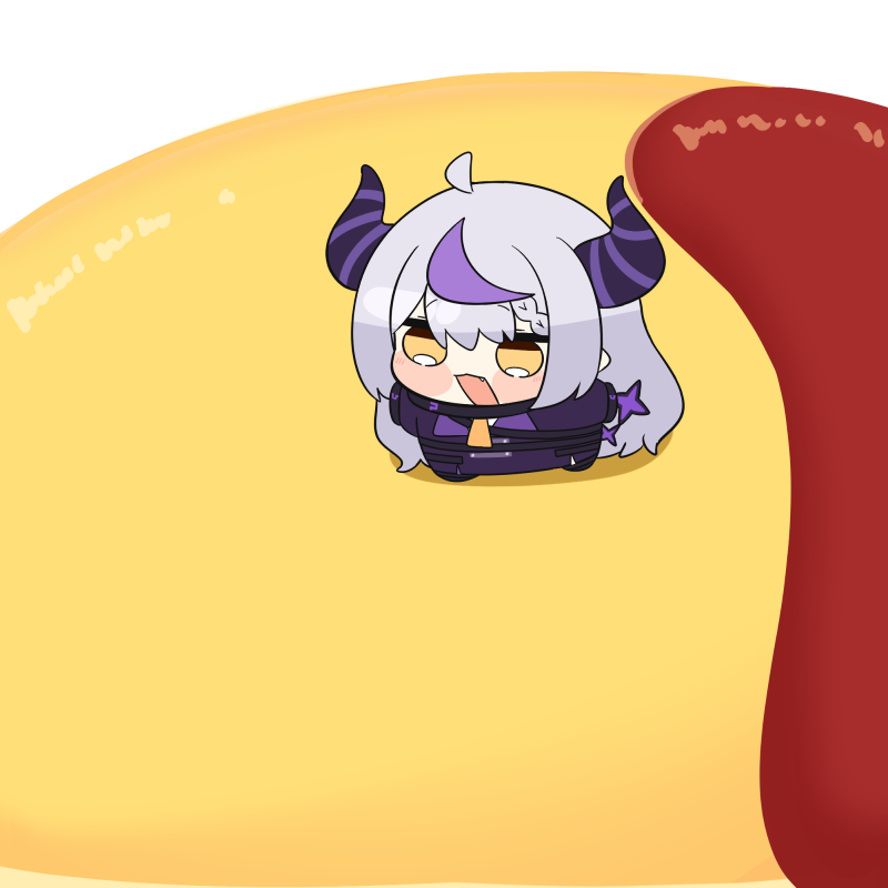 ラプラス・ダークネス ,ラプラス・ダークネス(通常) 「オムライスを手に入れた! #laplus_artdesu」|トゥーミのイラスト
