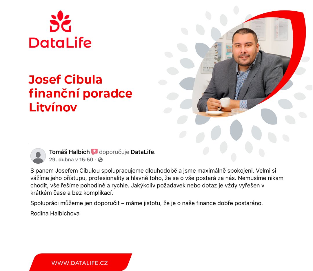 DataLifeCz's tweet photo. Jaké to je spolupracovat s poradcem, na kterého se můžete spolehnout?
Děkujeme za krásnou referenci na Josefa Cibulu z DataLife. 
Dlouhodobá důvěra klientů je pro nás tou největší odměnou.
Více o Josefu Cibulovi:
https://t.co/MmMcm7XSnq
Domluvte si schůzku s poradci DataLife: https://t.co/Mgx7aefJOY