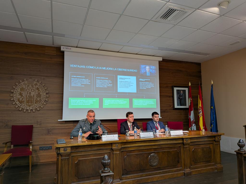 CCeseden's tweet photo. Mesa II: IA y ciberseguridad: retos y ventajas en el ecosistema digital

Intervienen:
D. Isaías Galache Herran. Comandante de la Guardia Civil de Salamanca.
D. Anxo Varela Hernández. Profesor de Derecho Constitucional de la Universidad de Santiago de Compostela. https://t.co/2sdURf6TIp