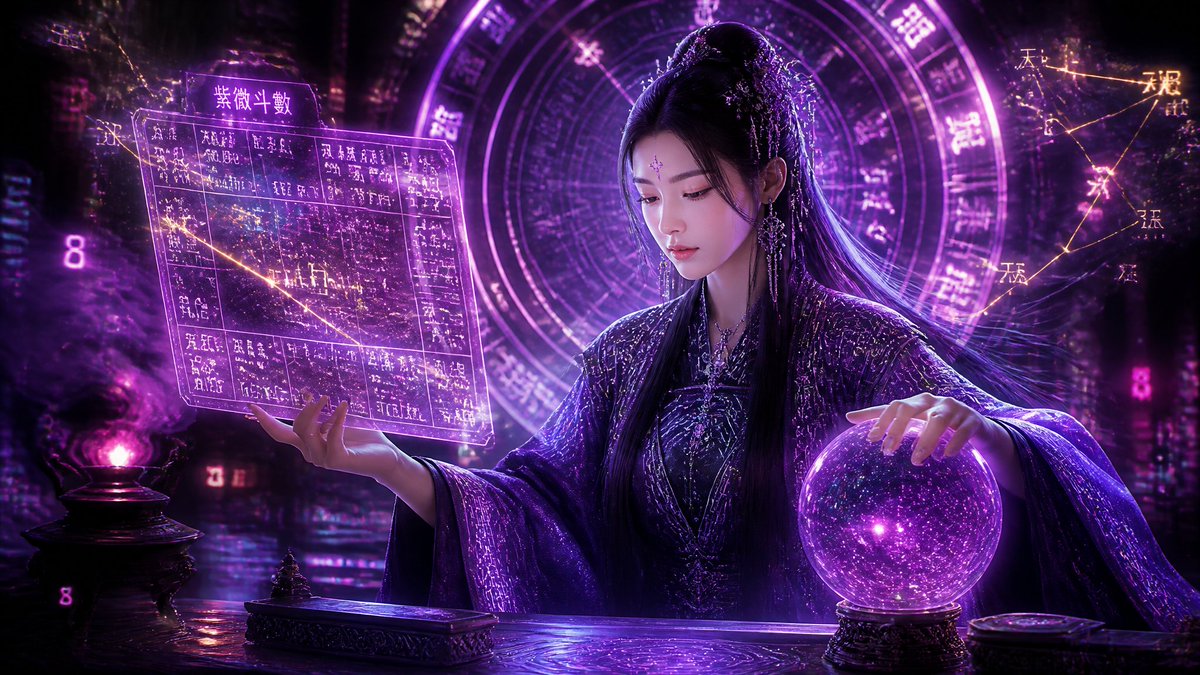 Cyberpunk Neon Chinese Diviner