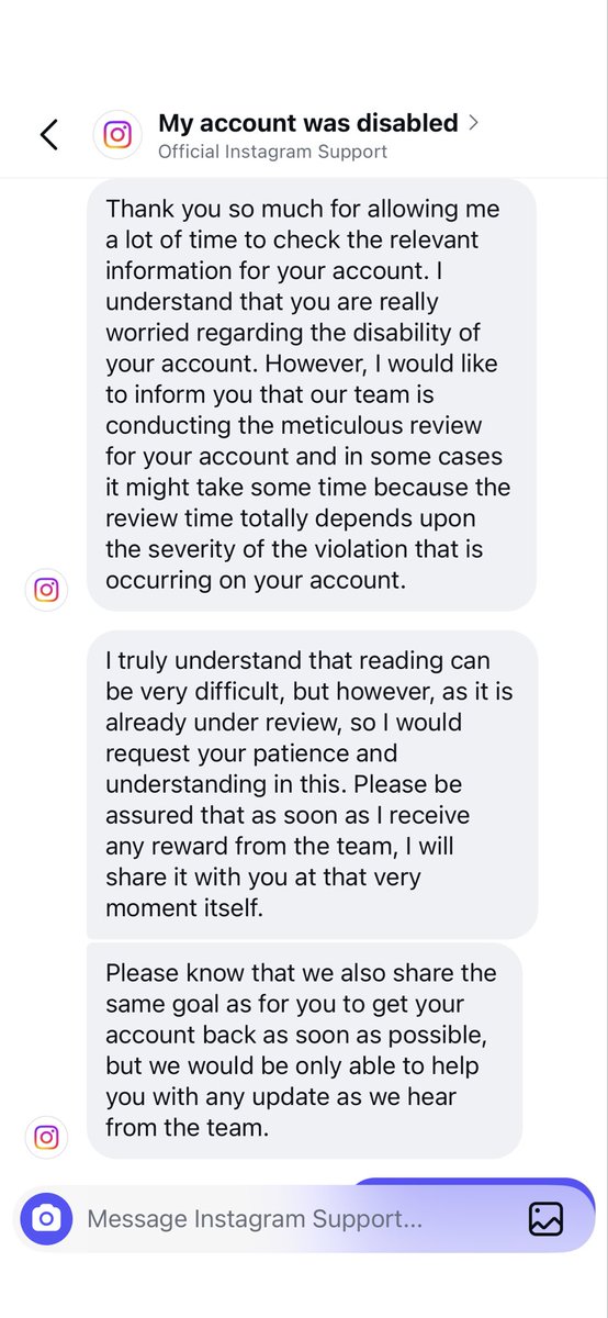 LittleMissBake's tweet photo. @Meta @finkd @mosseri do better. This is effecting my mental health, I’m having to beg, how degrading is this. This has happened to so many businesses who have worked hard. I message 2/3 times a day and get fobbed off with messages like this https://t.co/AqlPu8f6QA