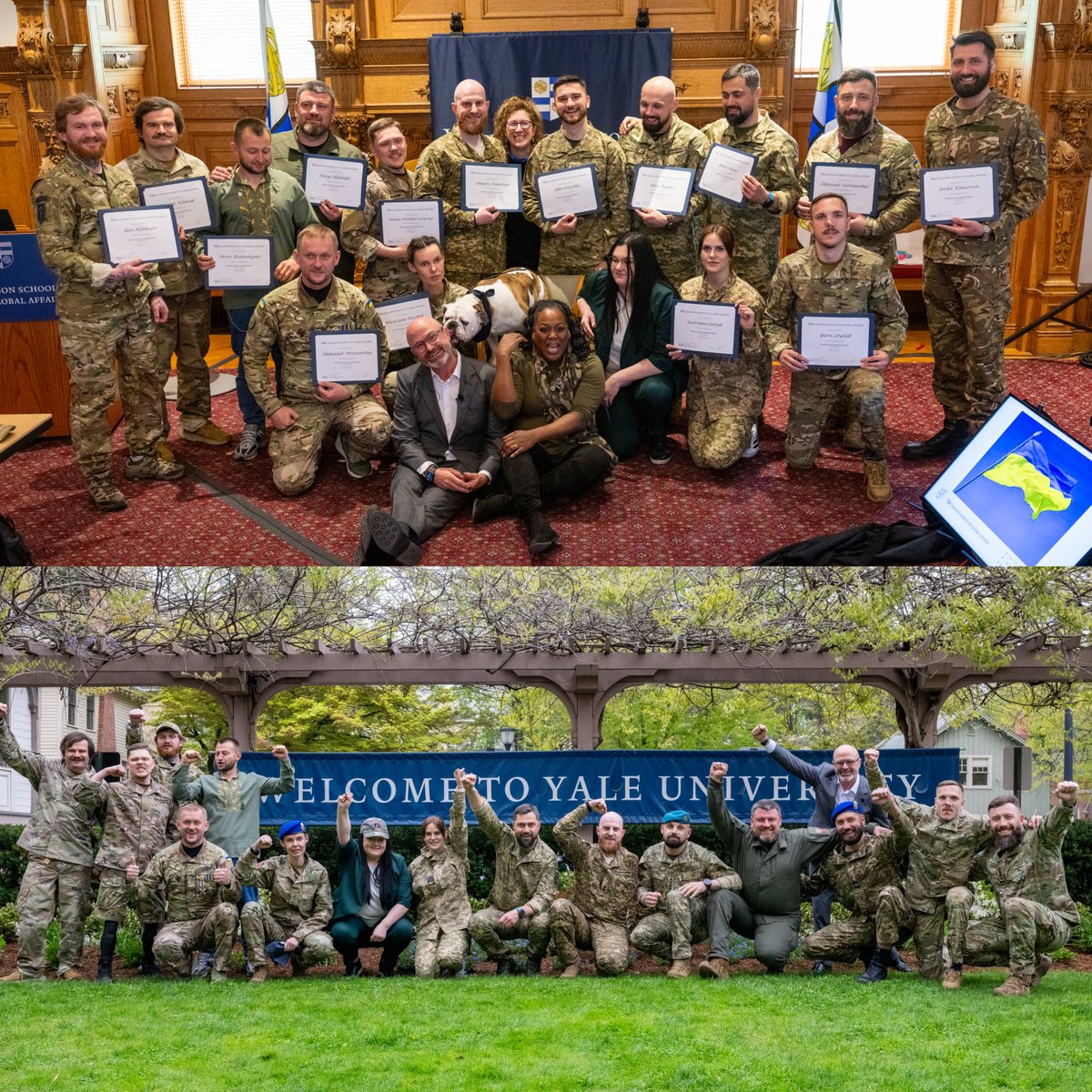 PinchukFund's tweet photo. The first cohort of Ukrainian veterans has completed the Ukrainian Veterans Leadership Program of the Victor Pinchuk Foundation at @yalejacksonsch Yale Jackson School of Global Affairs.

For five days, participants worked with leading scholars and practitioners on leadership, ethics, communication, global challenges, Ukraine’s role in the world, and the role of veterans in society. 

The program combined lectures, practical sessions, and interactive discussions led by a range of scholars and practitioners. Among them were @TimothyDSnyder, Richard C. Levin Professor Emeritus of History and Global Affairs, discussing the meaning of this moment in history; @Rob_Malley, Senior Fellow at Yale Jackson, speaking about the changing dynamics of war and peace; Emma Sky and Yuval Ben-David from the International Leadership Center, leading a session on imagining scenarios for Ukraine in 2050; @BrandonNappi of Yale Divinity School, whose session on ethics, mindfulness, and transformative leadership helped participants reflect on the values they are fighting for.

The next cohort will launch in late 2026, with applications opening this summer.
