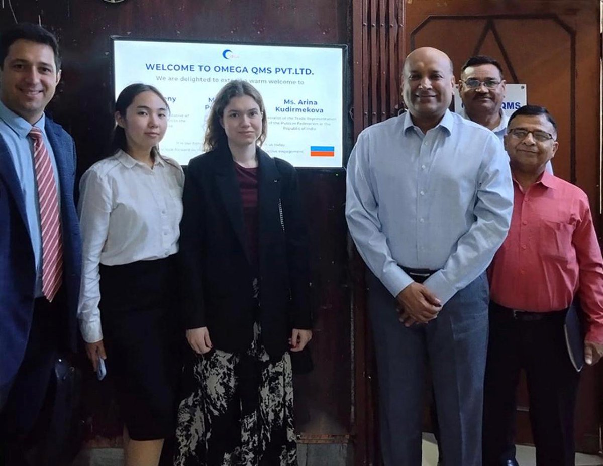 QmsOmega's tweet photo. It was a privilege for Omega Qms Pvt. Ltd. to host a highly productive and positive meeting today with representatives from the Trade Representation of the Russian Federation in the Republic of India — Evgeny Griva, Arina Kudirmekova, and Andrey Podchufarov.

The interaction focused on exploring opportunities for long-term collaboration and strengthening business relations between Russian companies and the Indian market. Discussions were held on how Omega Qms Pvt. Ltd. can support Russian businesses in India through regulatory, policy, trade, and compliance support, enabling companies to establish, operate, and expand successfully in the Indian market.

The meeting also covered areas relating to BIS certification, regulatory approvals, market-entry compliance, trade facilitation, and strategic operational guidance for Russian manufacturers and businesses seeking to strengthen their presence in India.

We look forward to building a strong and mutually beneficial partnership that contributes towards enhanced international cooperation, trade development, and sustainable business growth between Russia and India. @rusintrade 

#IndiaRussia #BilateralTrade #BISCertification #MarketEntry #RegulatoryCompliance #IndianMarketEntry