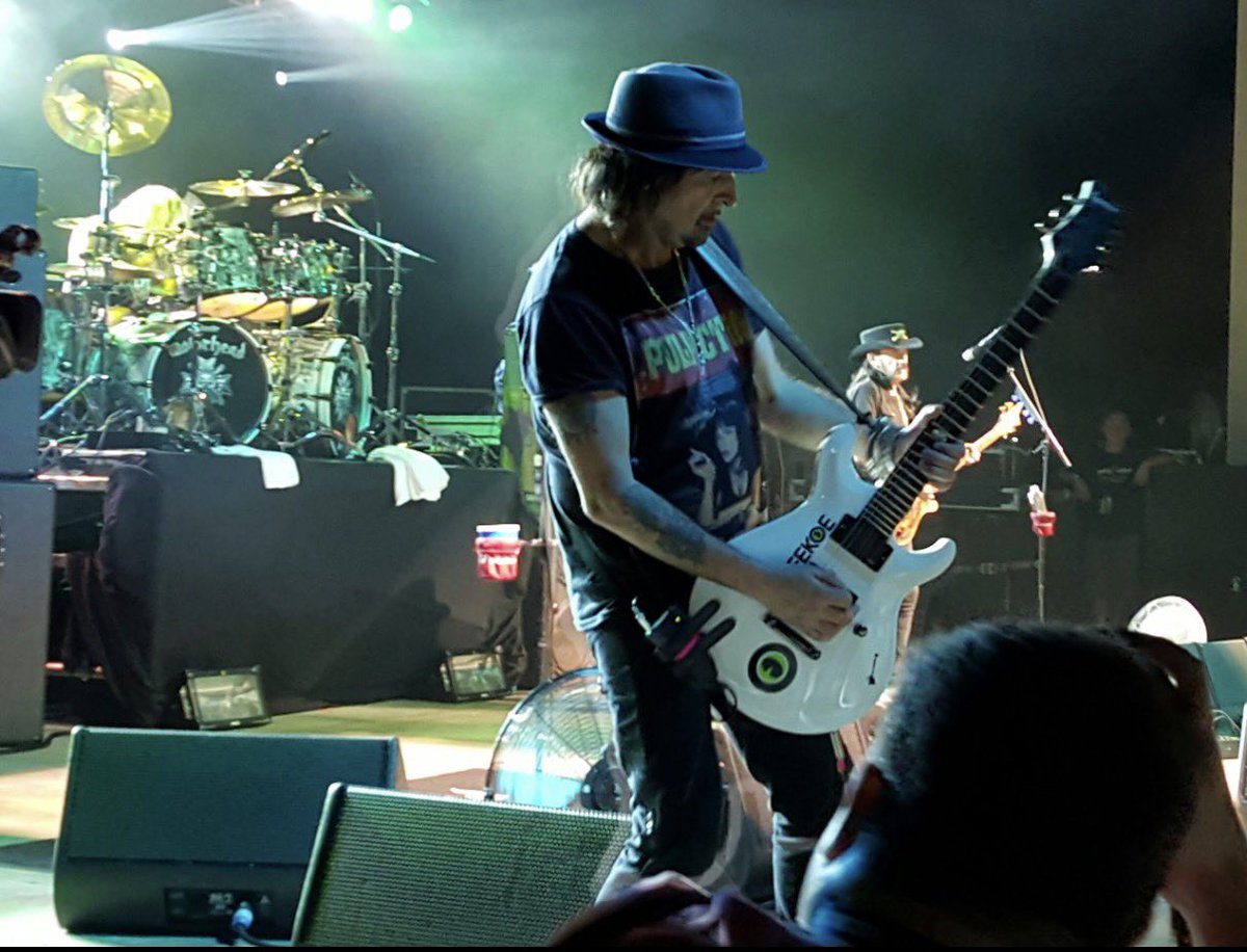 DeathCheater666's tweet photo. @PCATBS I took this photo in September 2015 in Pompano Beach, Florida which I believe was the last U.S. Motörhead show just before we on the Motörboat. He is, was and always will be one of my favorite guitarist. https://t.co/1O9uGsuvHv
