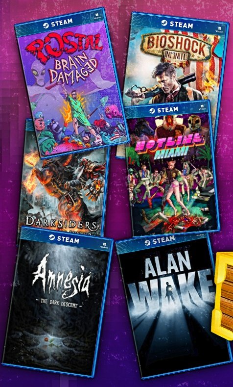 🎮За донат від 100₴ ви берете участь в розіграші Steam-ігор:

- BioShock Infinite (Steam);
- Amnesia: The Dark Descent (Steam);
- Darksiders: Warmastered Edition (Steam);
- Alan Wake Collector's Edition (Steam);
- Postal: Brain Damaged (Steam);
- Hotline Miami (Steam).

🧵[2/3]